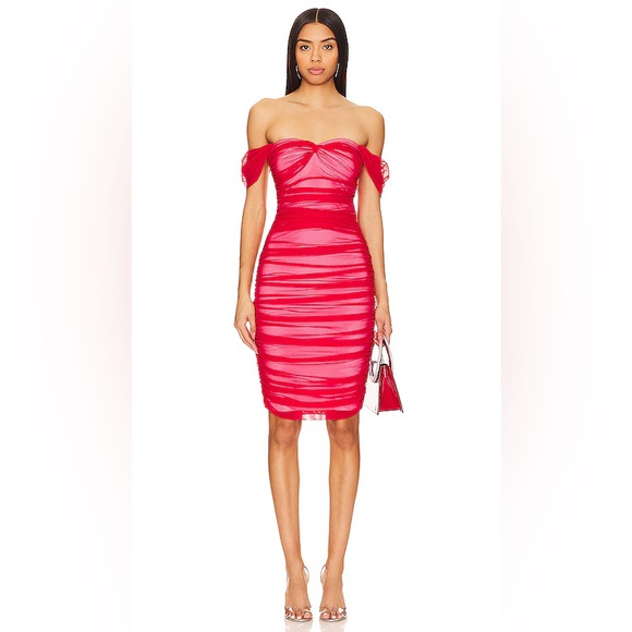 REVOLVE Norma Kamali Walter Midi Dress in Tiger Red - Picture 1 of 4